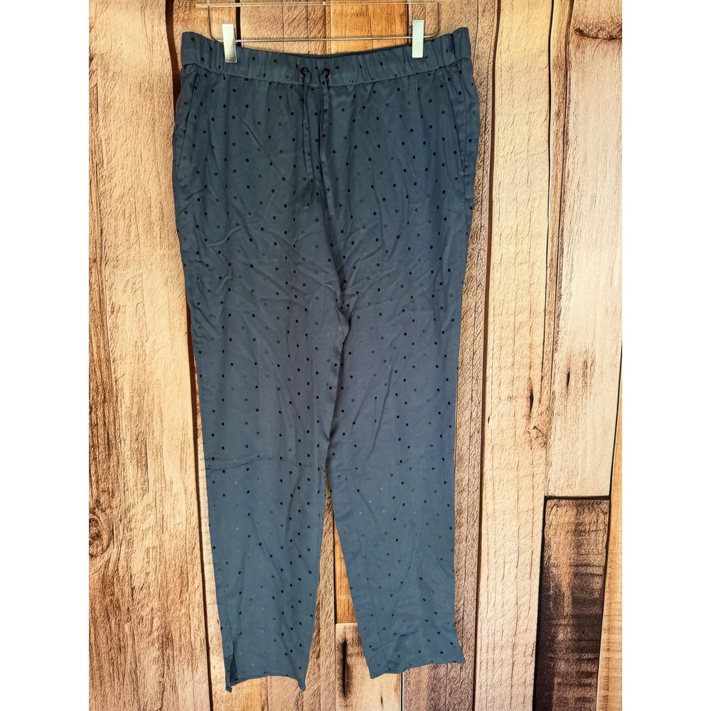 Akris Punto Mike Dot Polka Dot Pants Blue Black Versatile Minimalist Size 12